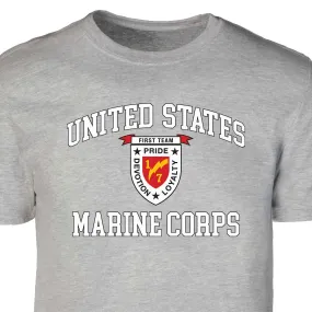 1st Battalion 7th Marines USMC  Patch Graphic T-shirt