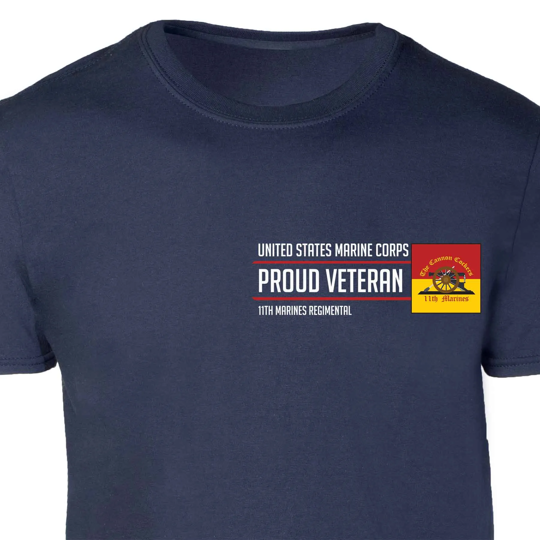 11th Marines Regimental Proud Veteran Patch Graphic T-shirt