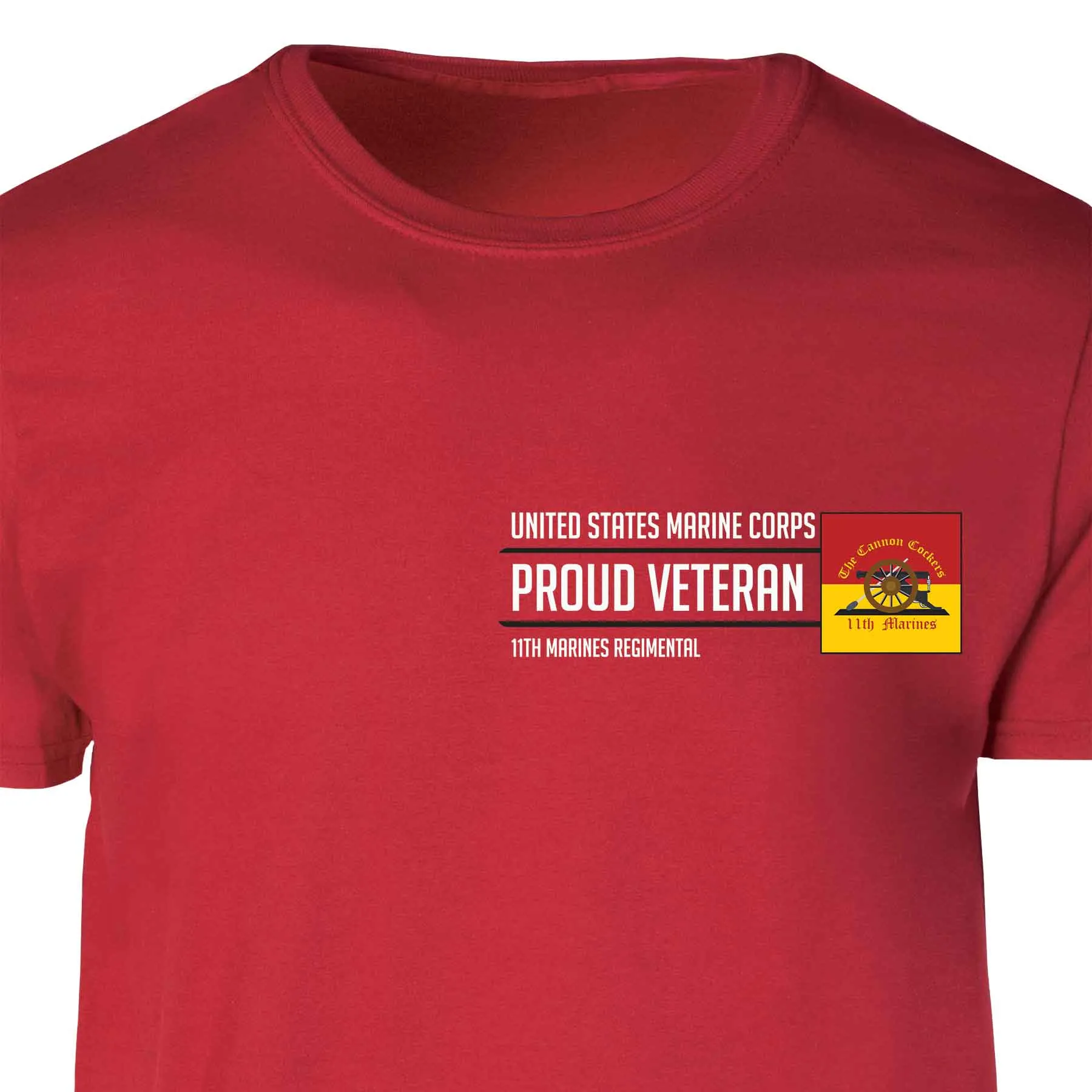 11th Marines Regimental Proud Veteran Patch Graphic T-shirt