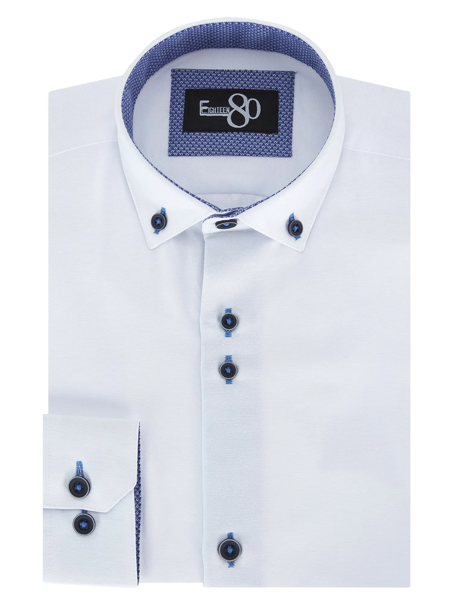 1880 CLUB Boys White Henley Casual Shirt 25901/01