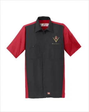 1940s Cadillac Red Kap Short Sleeve Two-Tone Mechanic Shirt