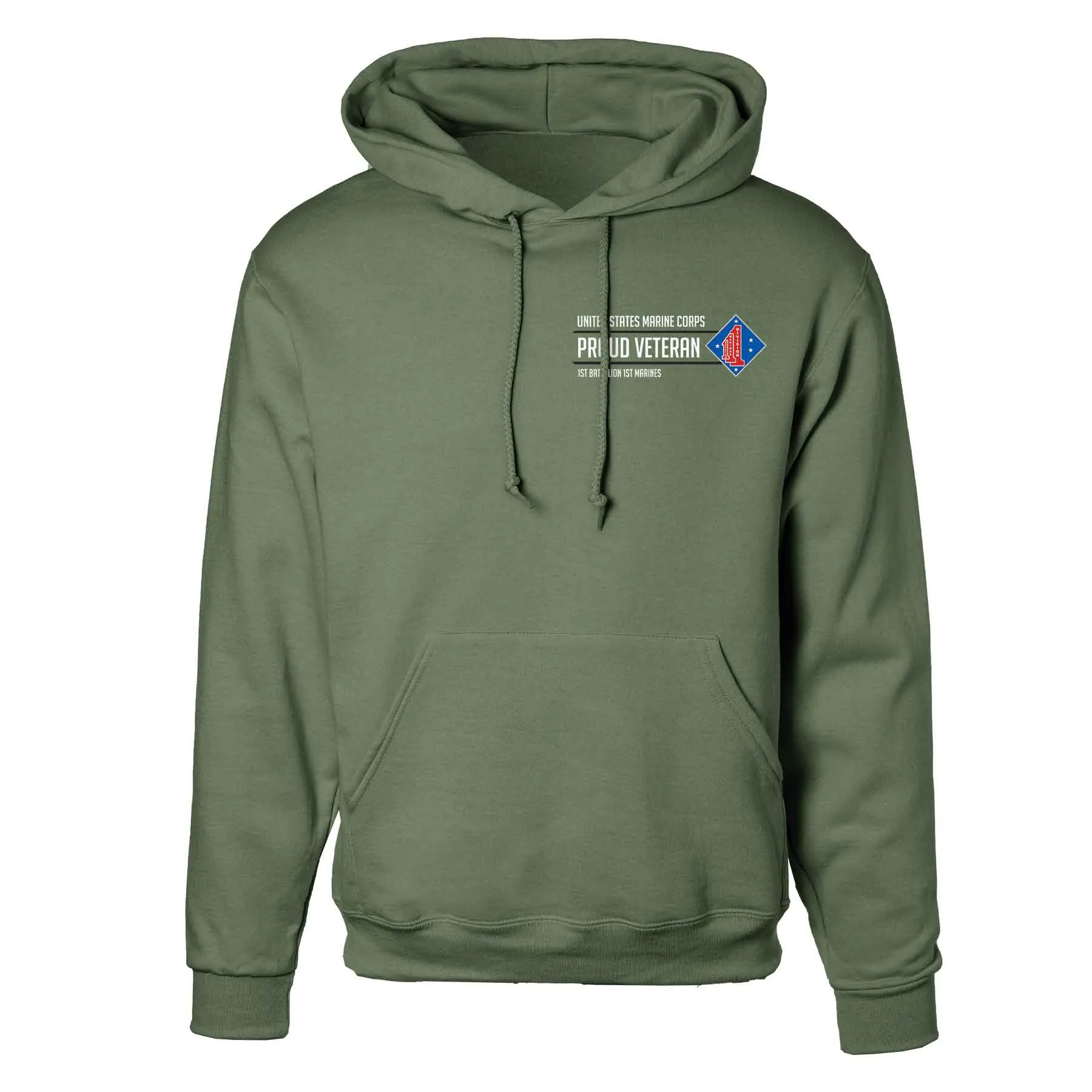 1st Battalion 1st Marines Proud Veteran Hoodie