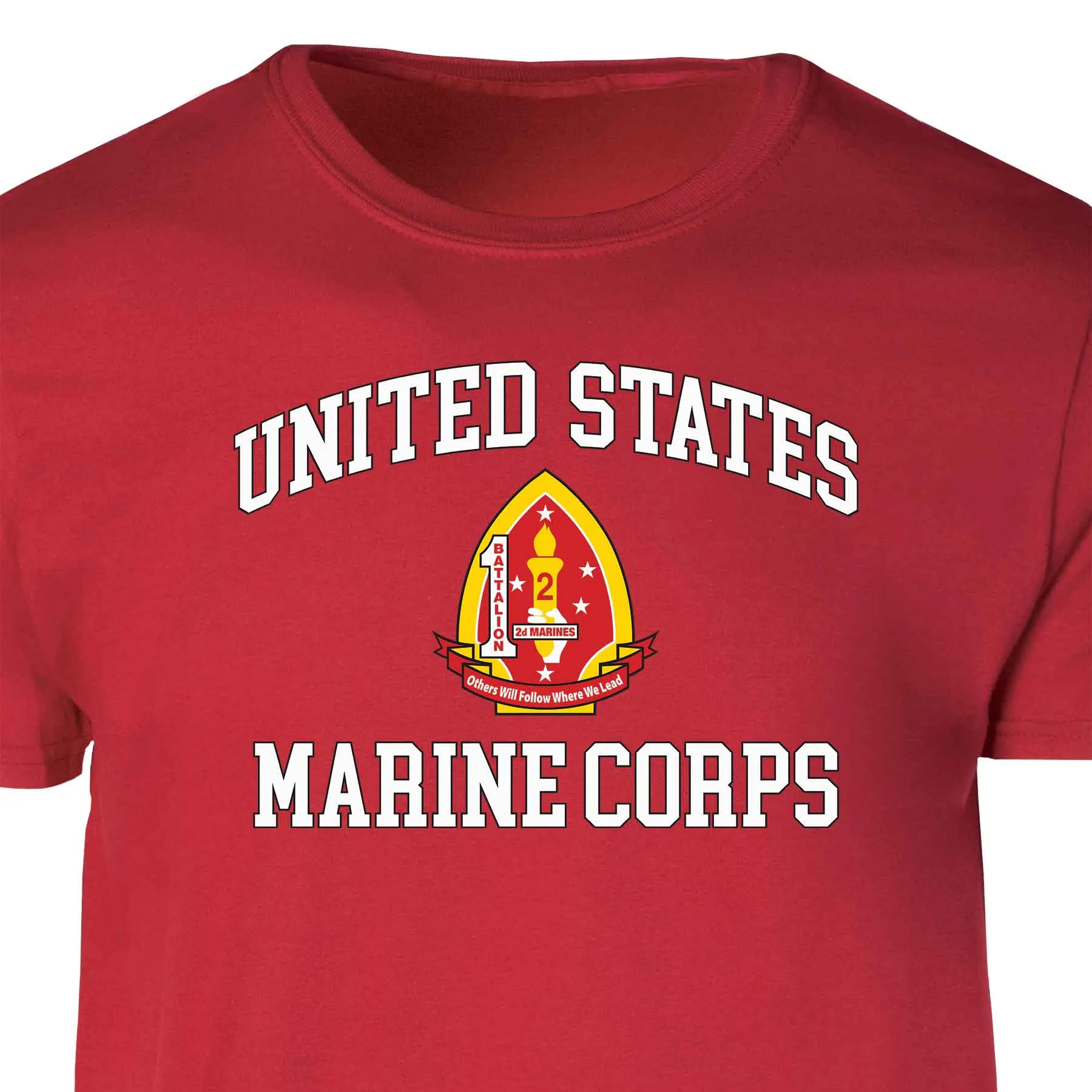 1st Battalion 2nd Marines USMC  Patch Graphic T-shirt