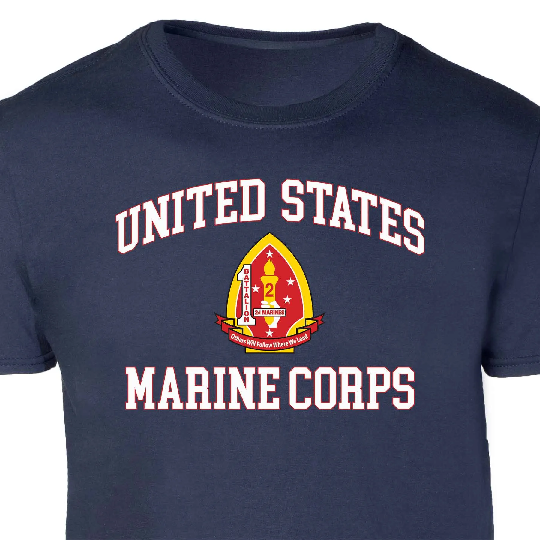 1st Battalion 2nd Marines USMC  Patch Graphic T-shirt