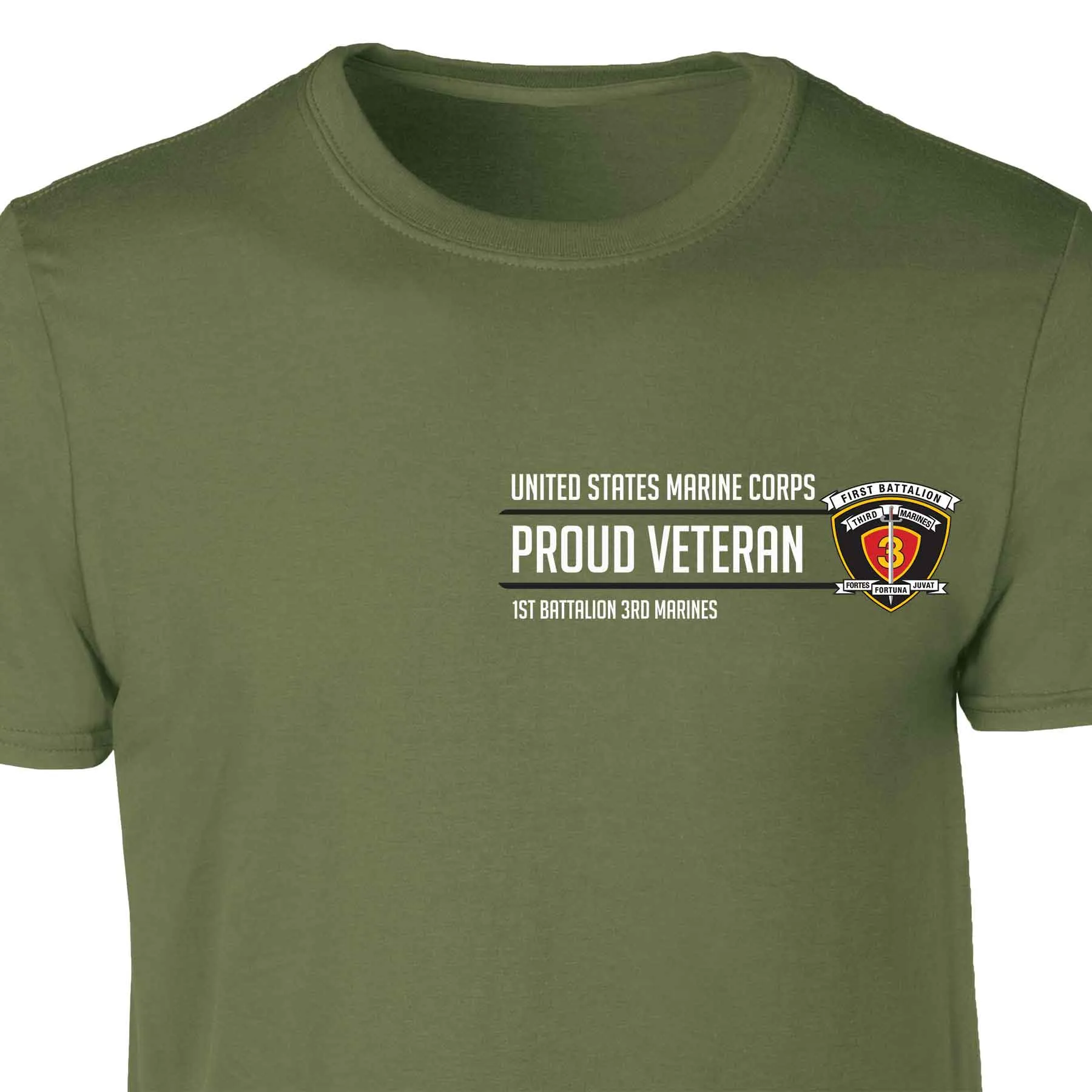 1st Battalion 3rd Marines Proud Veteran Patch Graphic T-shirt