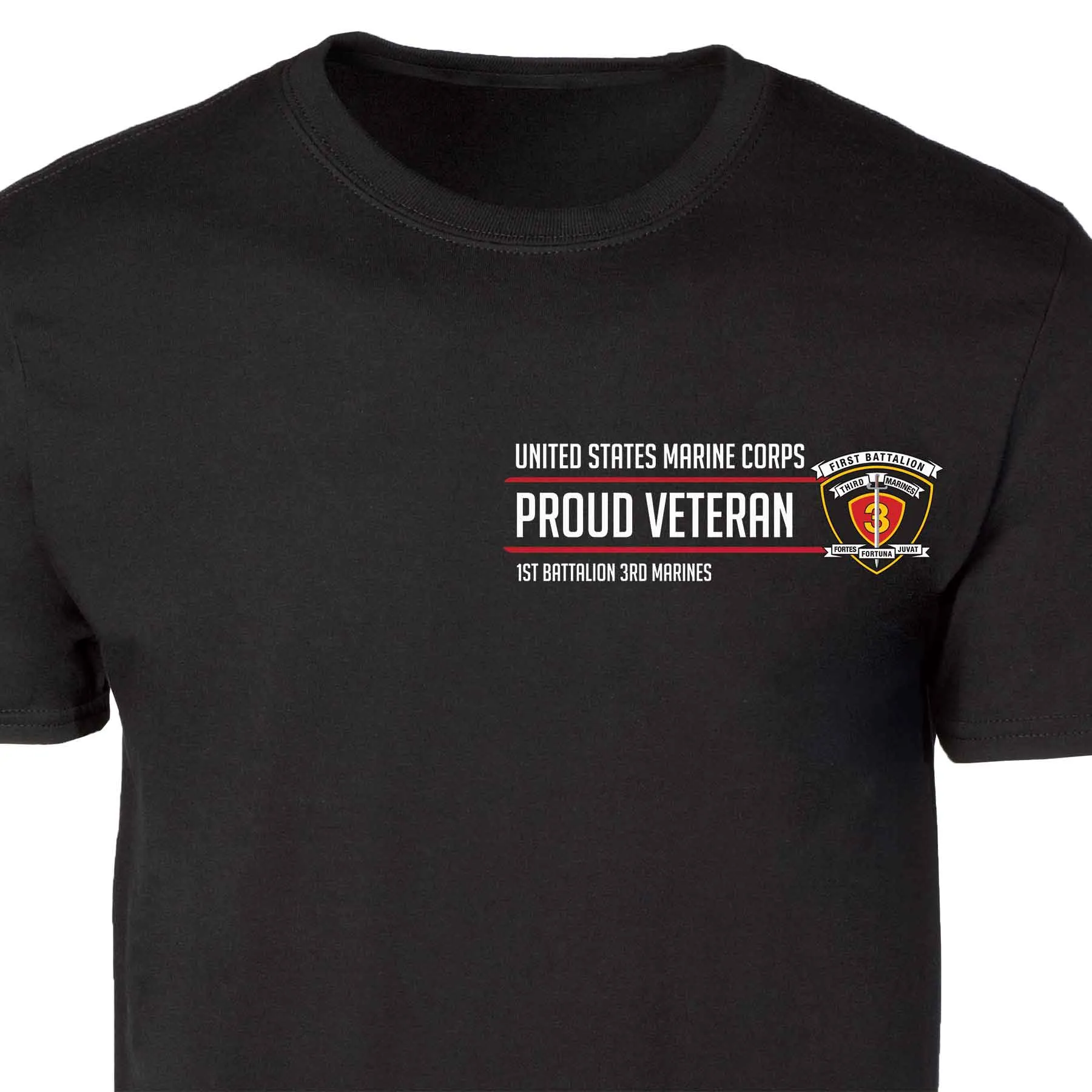 1st Battalion 3rd Marines Proud Veteran Patch Graphic T-shirt