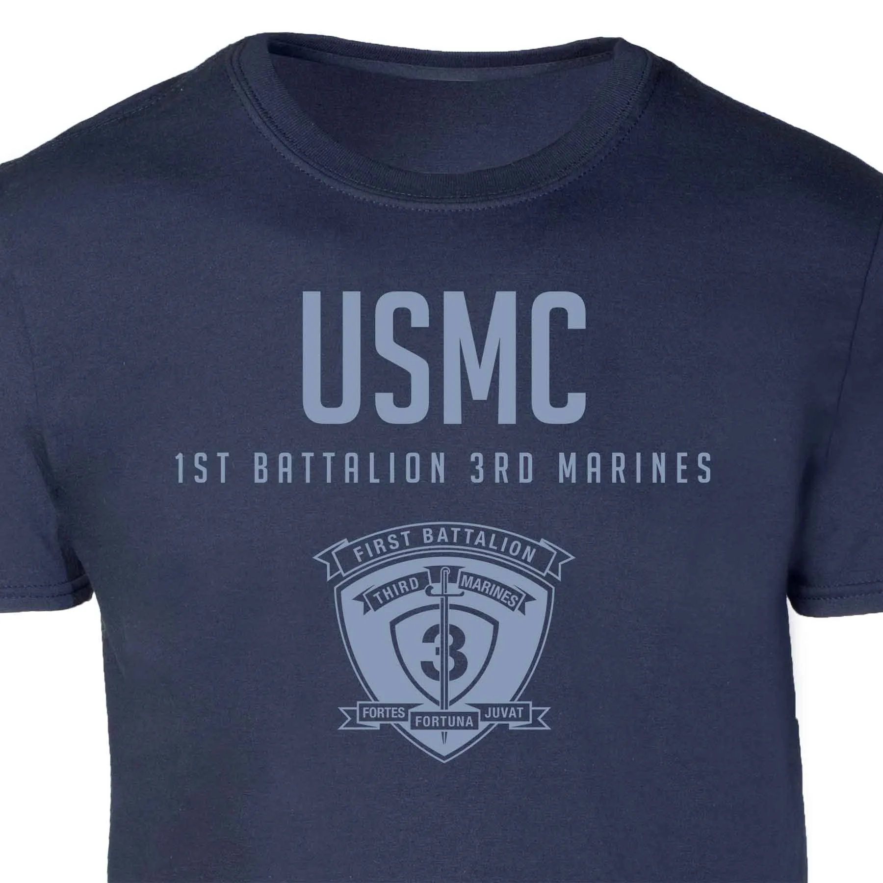 1st Battalion 3rd Marines Tonal Patch Graphic T-shirt