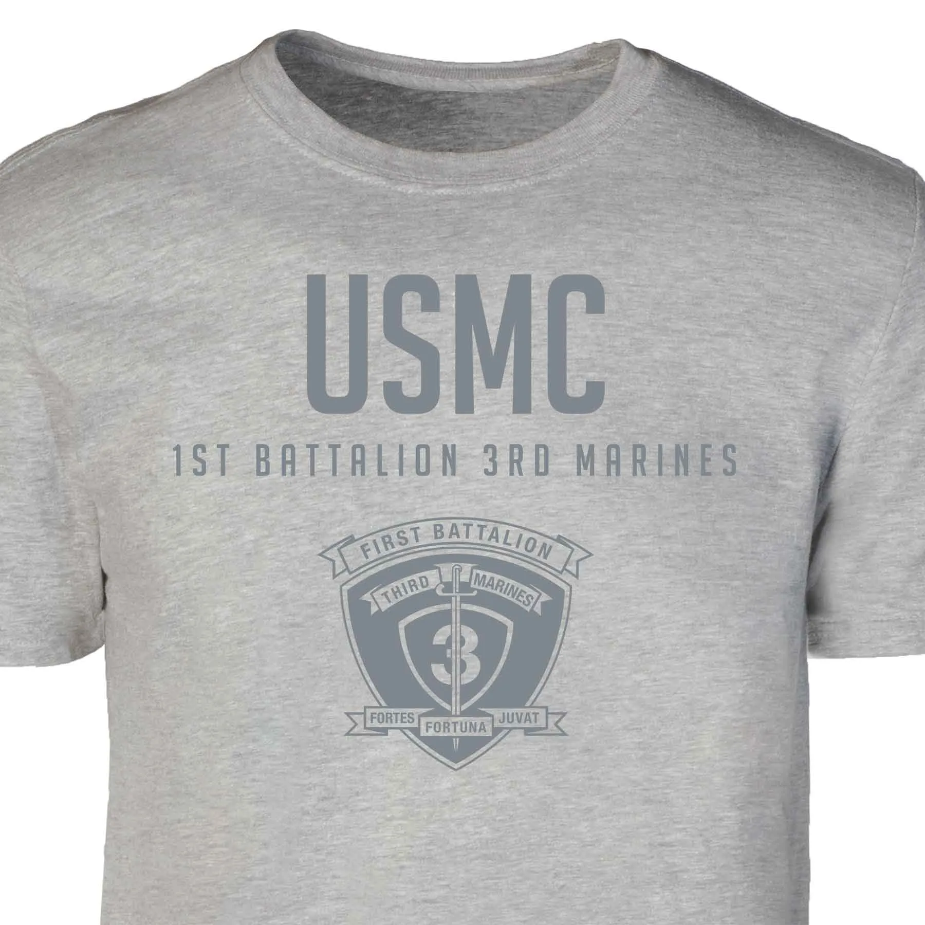 1st Battalion 3rd Marines Tonal Patch Graphic T-shirt