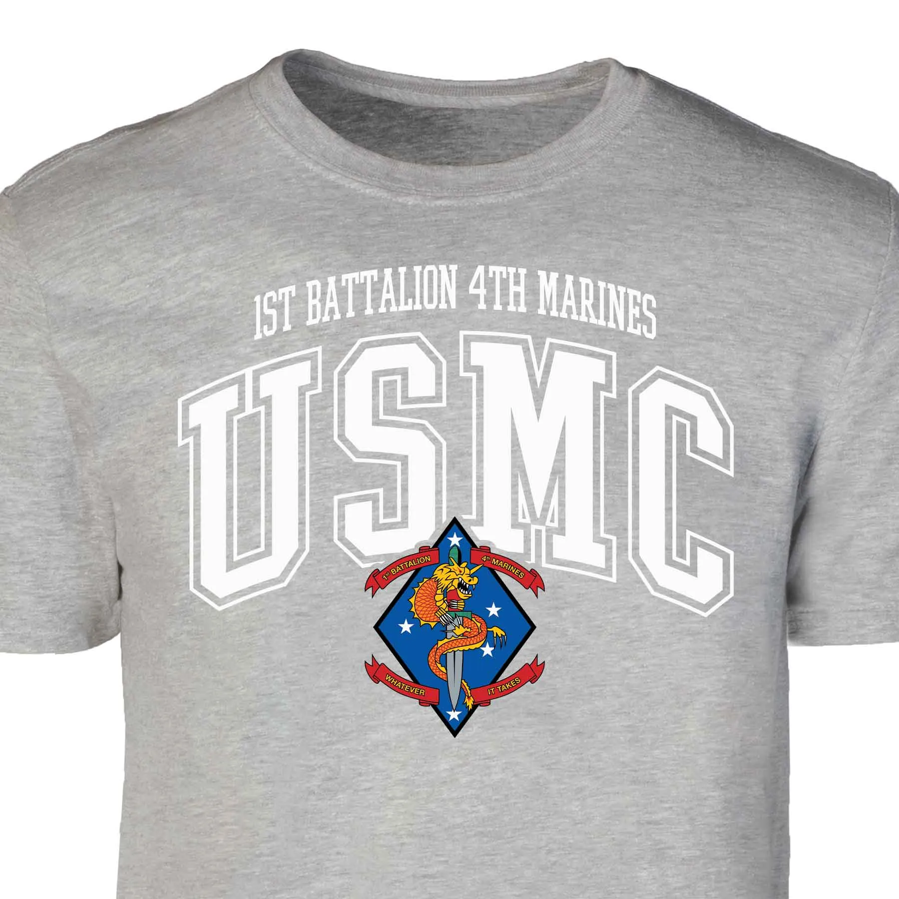 1st Battalion 4th Marines Arched Patch Graphic T-shirt