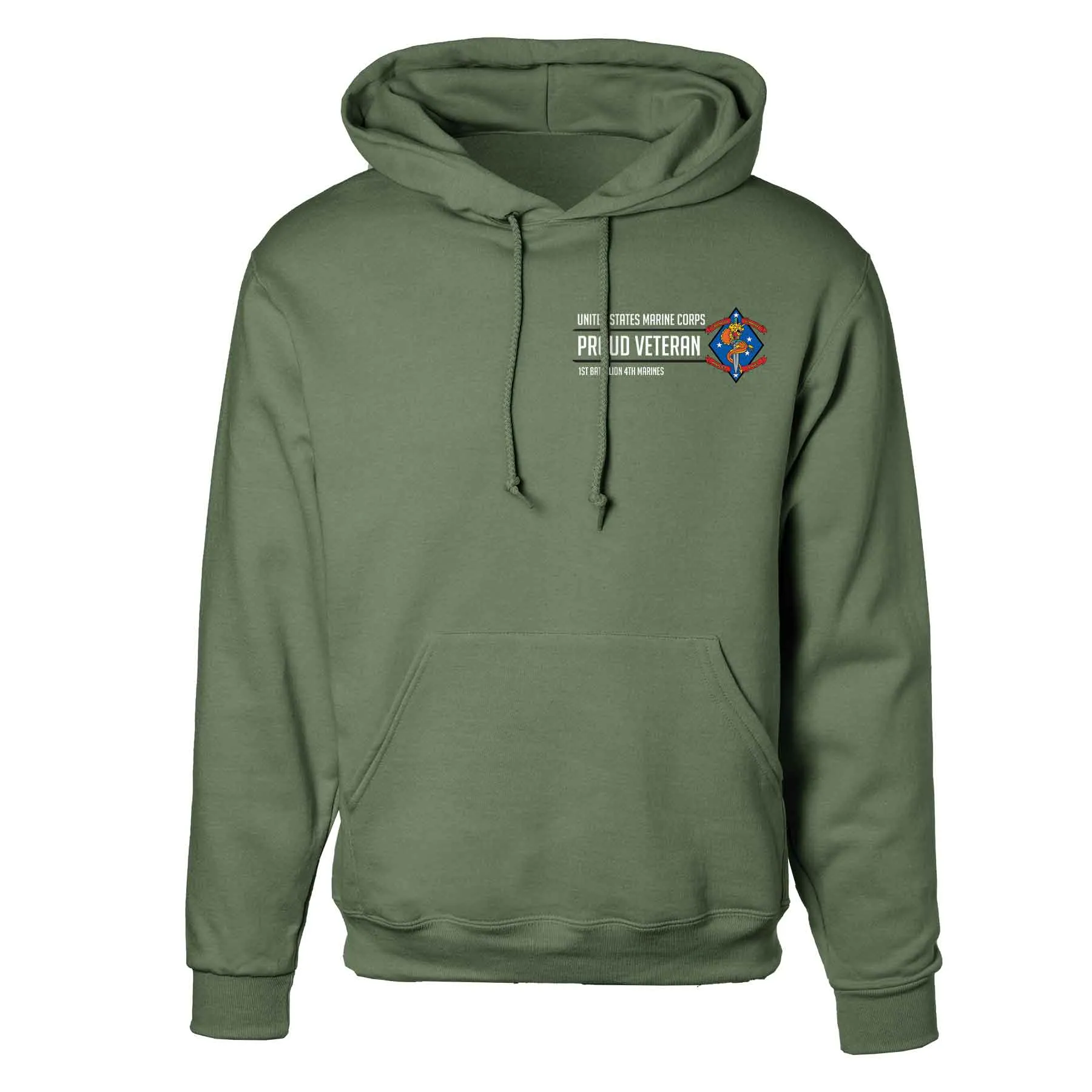 1st Battalion 4th Marines Proud Veteran Hoodie