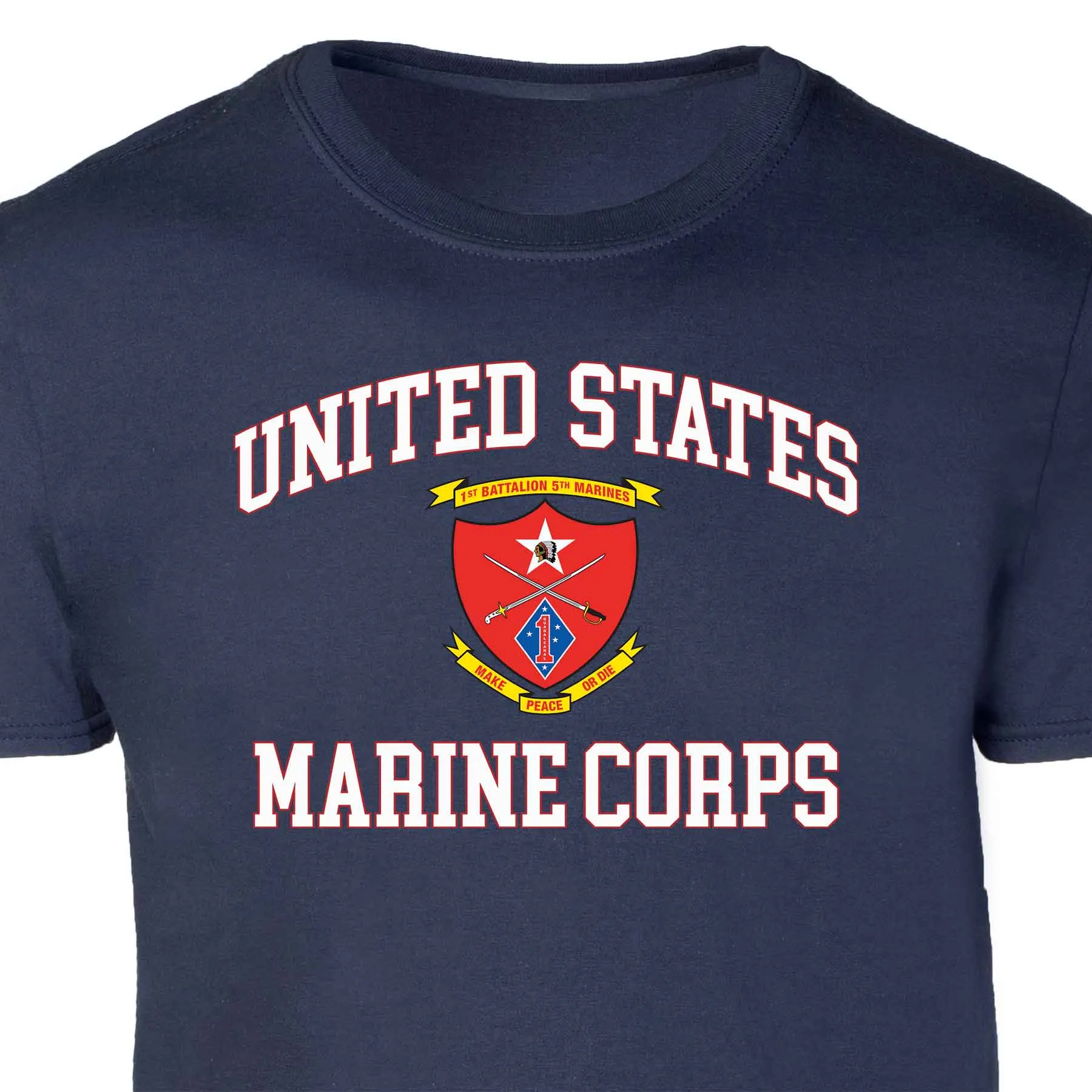 1st Battalion 5th Marines USMC  Patch Graphic T-shirt