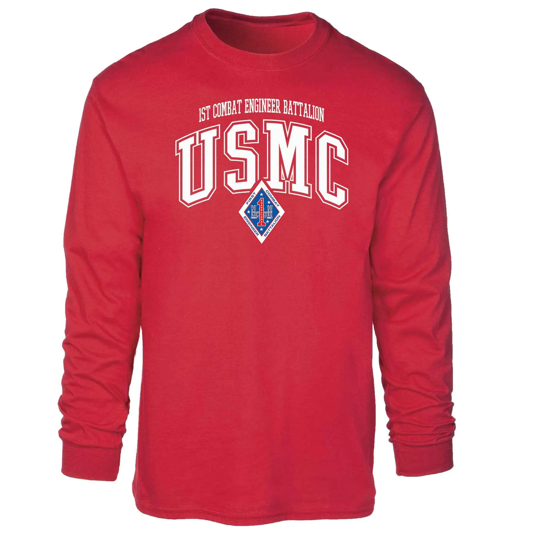 1st Combat Engineer Battalion Arched Long Sleeve T-shirt