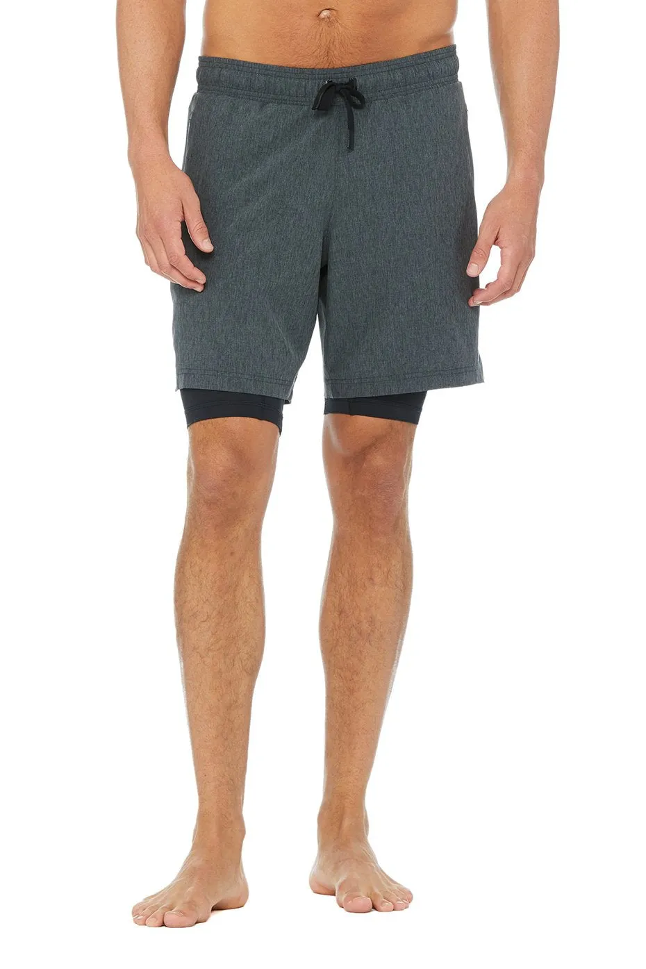 7” Unity 2-In-1 Short - Dark Grey Marl/Black