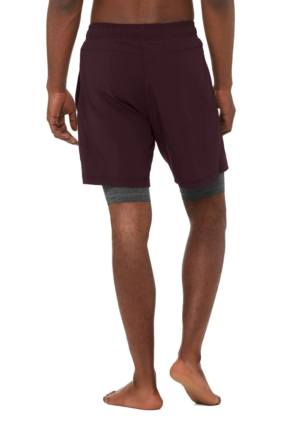 7” Unity 2-In-1 Short - Ox Blood/Dark Grey Marl