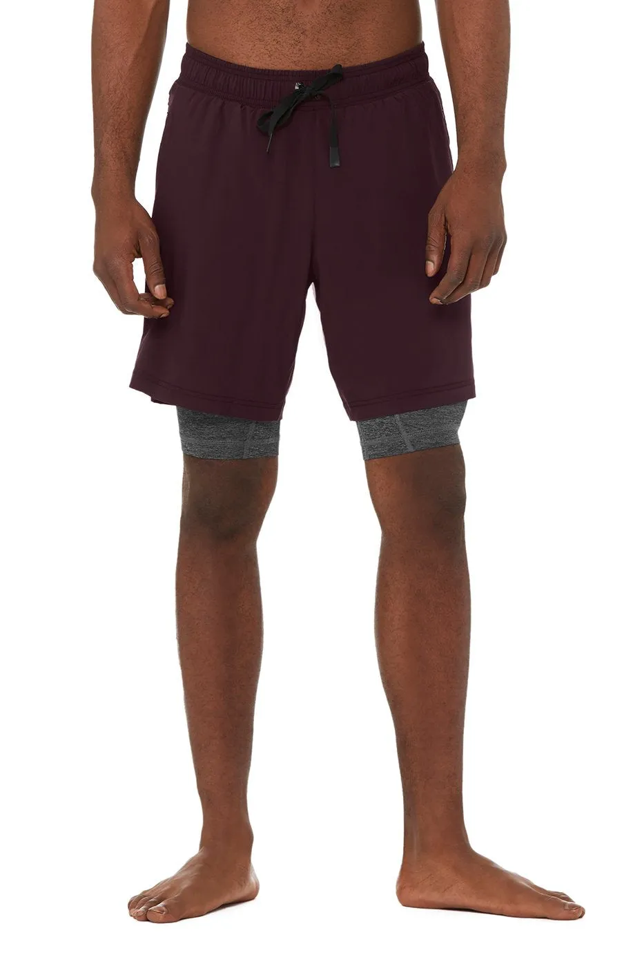 7” Unity 2-In-1 Short - Ox Blood/Dark Grey Marl