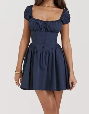 A&A Square Collar Corset Style Vintage Mini Dress