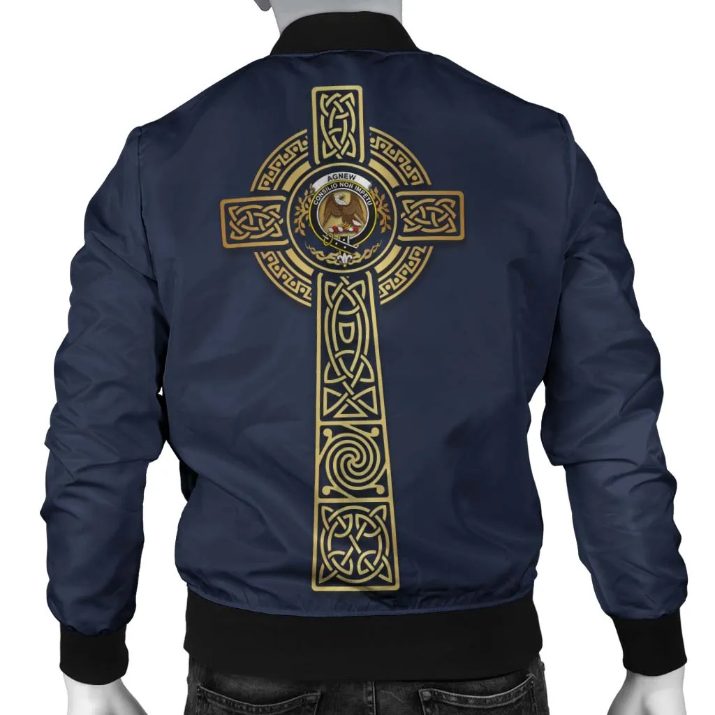 Agnew Clan Bomber Jacket with Golden Celtic Tree Of Life