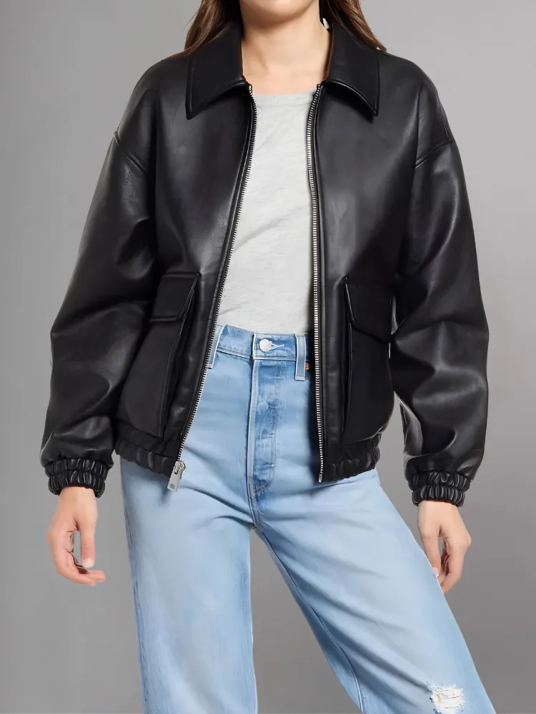 Aida Black A-2 Bomber Jacket