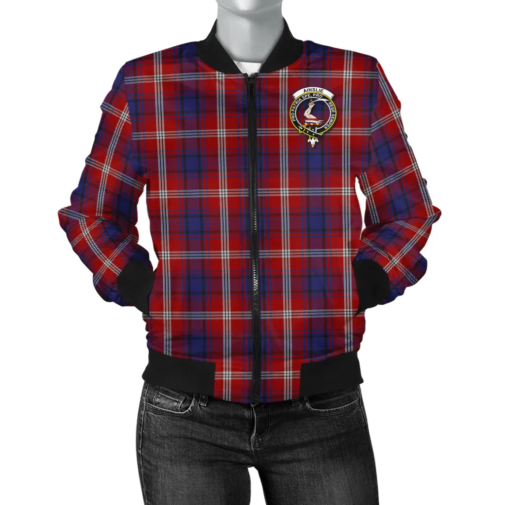 Ainslie Tartan Bomber Jacket with Family Crest