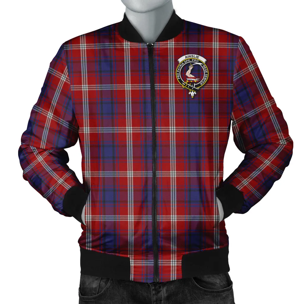 Ainslie Tartan Bomber Jacket with Family Crest