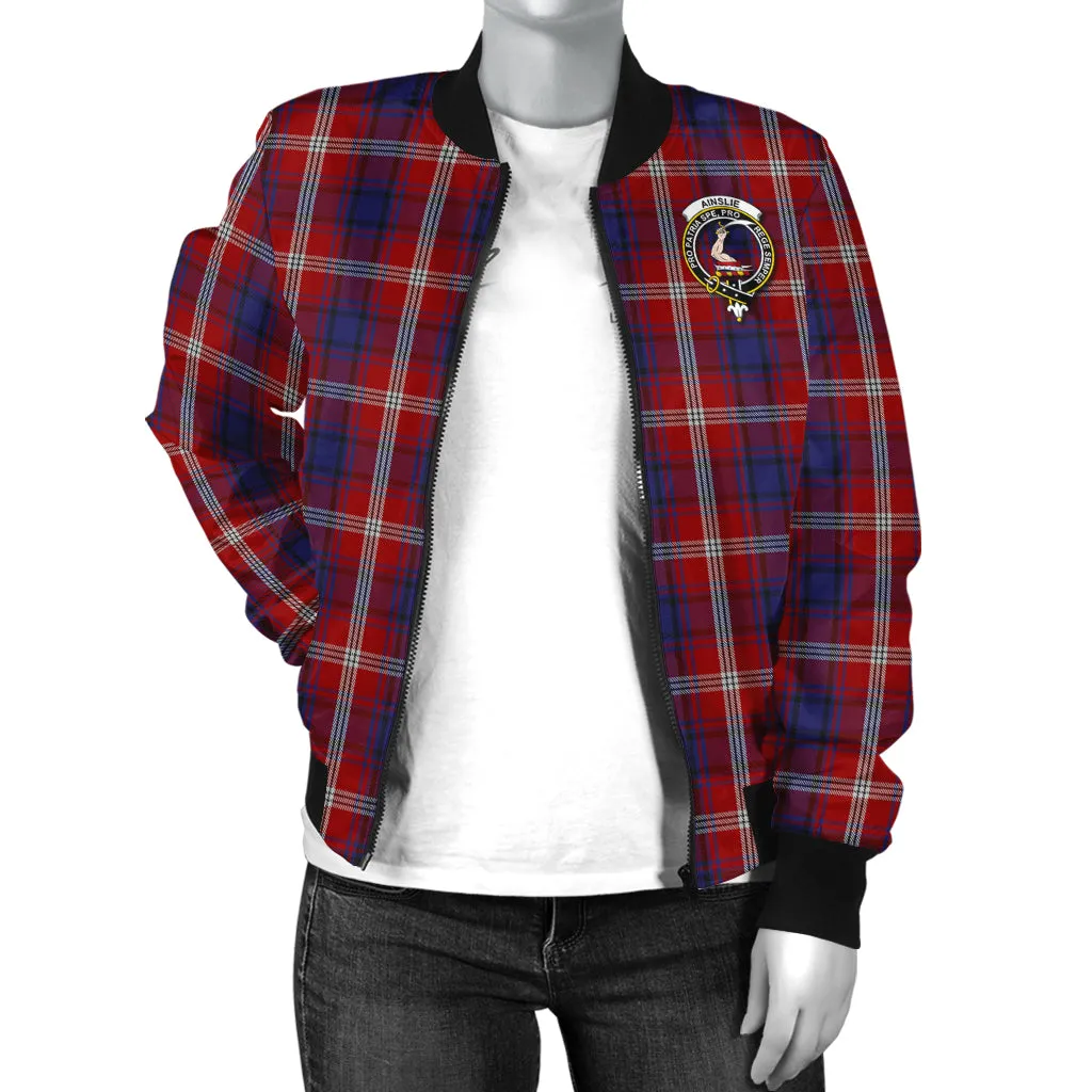 Ainslie Tartan Bomber Jacket with Family Crest