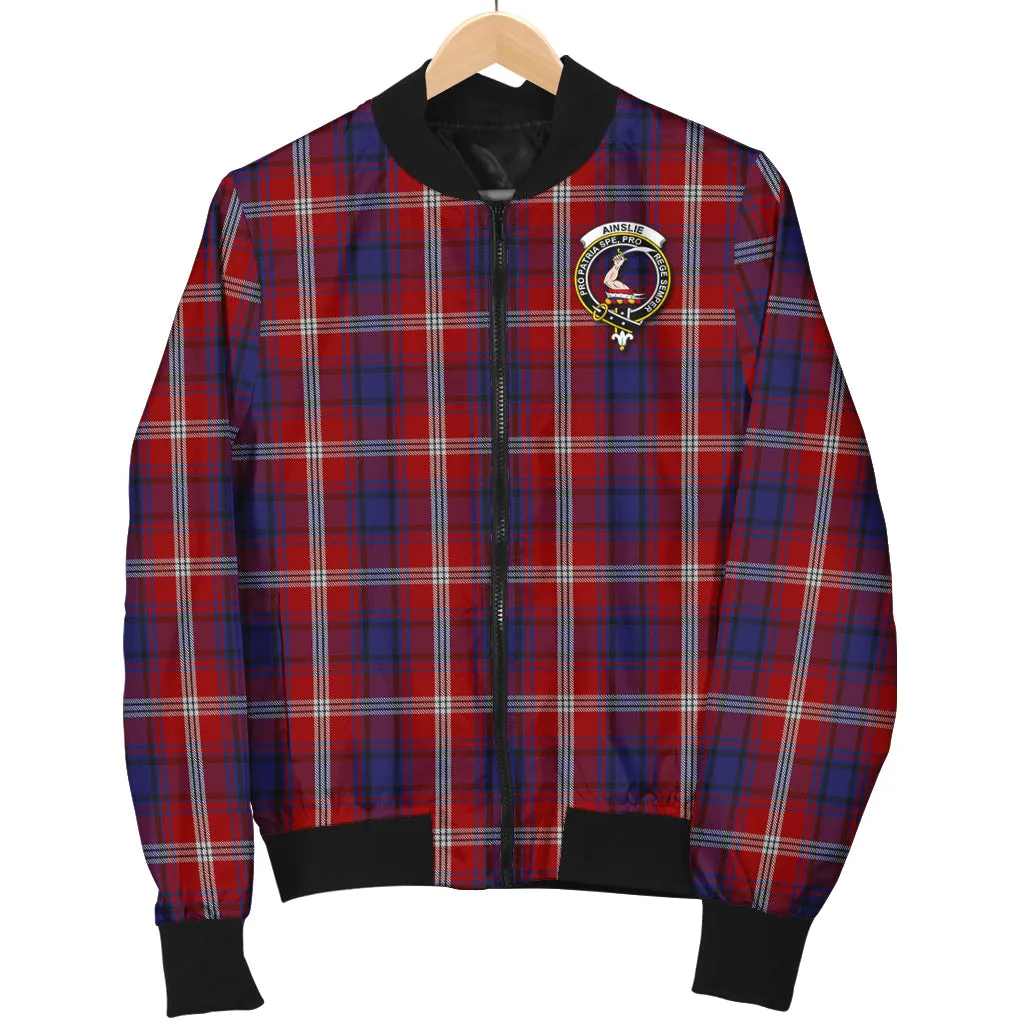 Ainslie Tartan Bomber Jacket with Family Crest