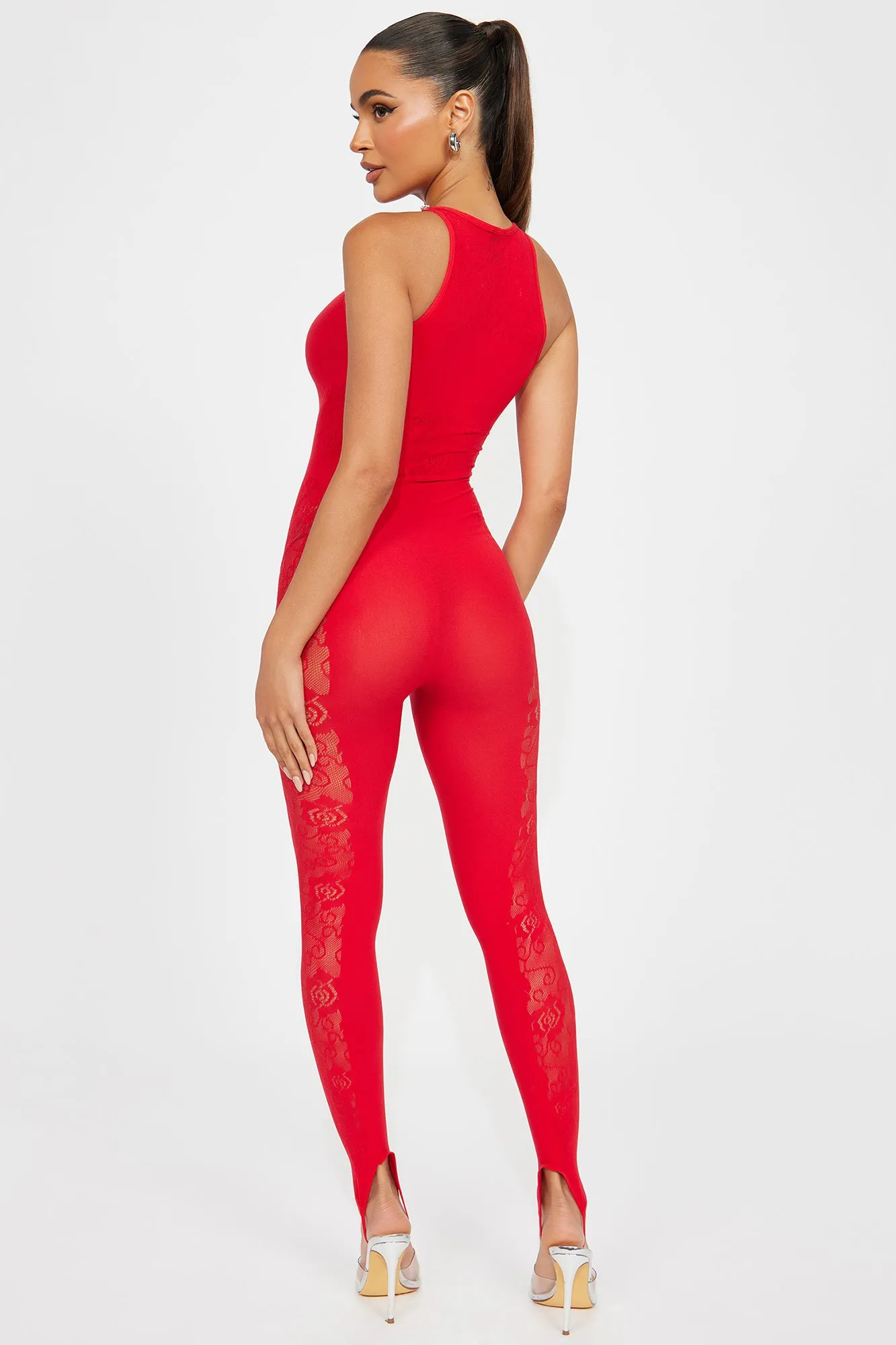 Alone In The Night Seamless Jumpsuit - Red