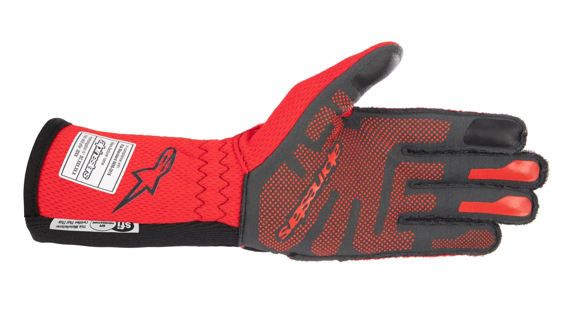 ALPINESTARS 3550123_13_XL TECH 1-ZX v3 Racing gloves, FIA 8856-2018, black/red, Size XL