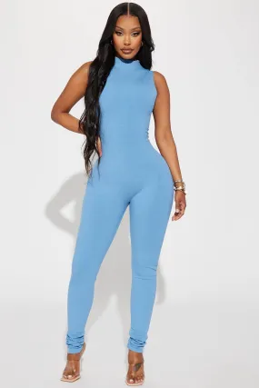 Amber Snatched Jumpsuit - Dusty Blue