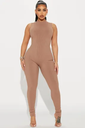 Amber Snatched Jumpsuit - Nude