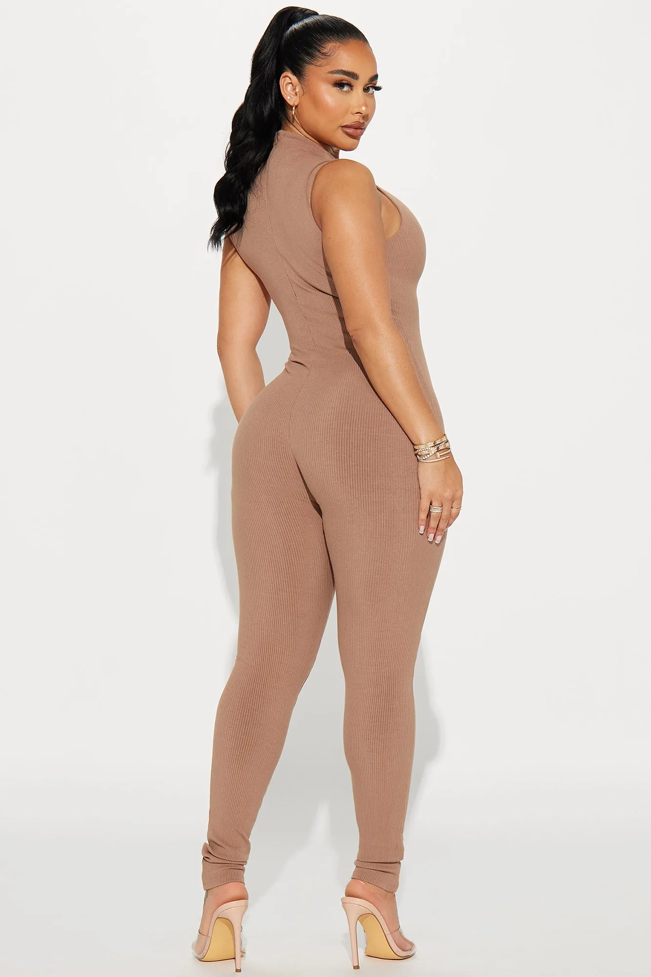 Amber Snatched Jumpsuit - Nude