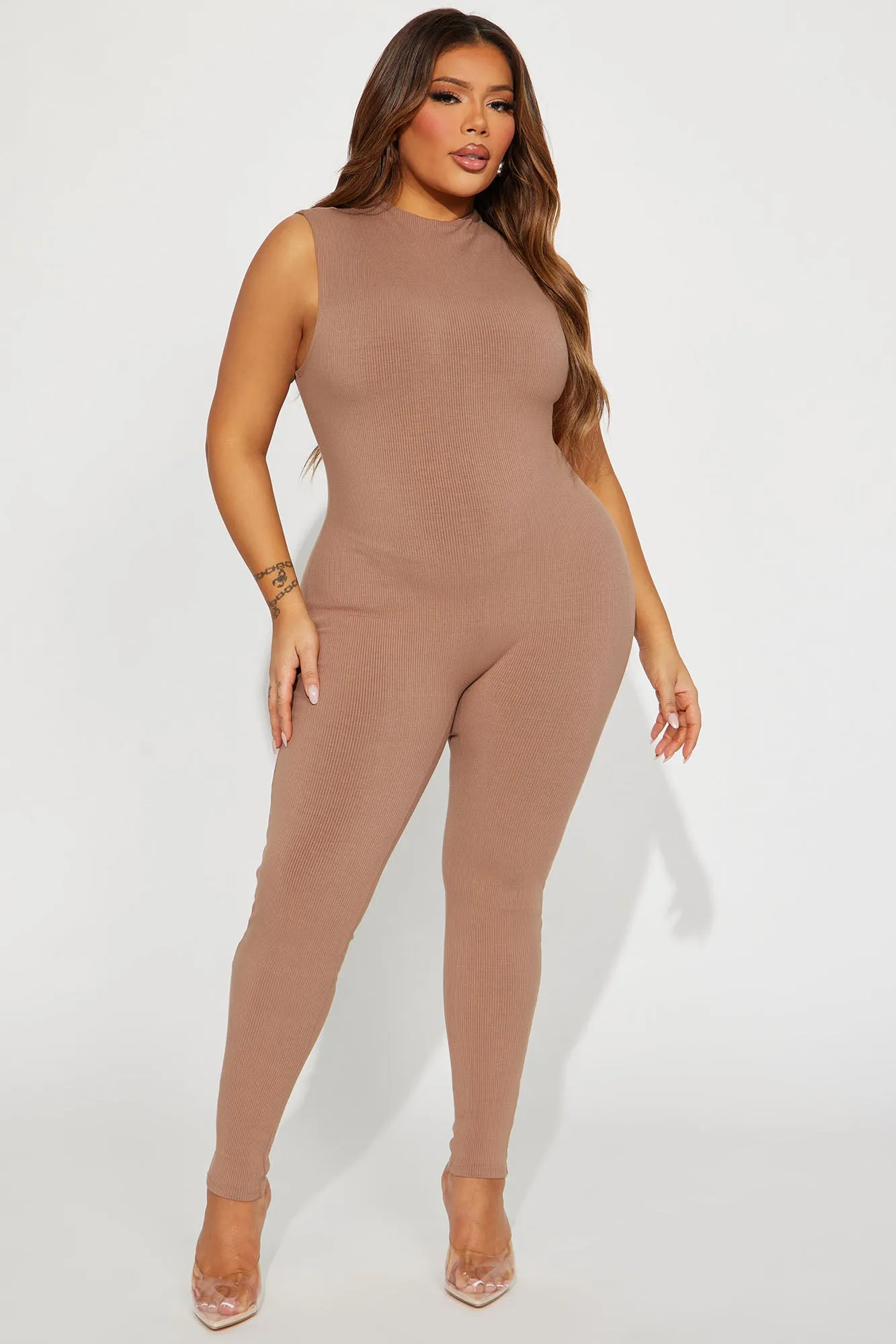 Amber Snatched Jumpsuit - Nude