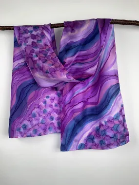 “Amethyst Geode" - Hand-dyed Silk Scarf - $130