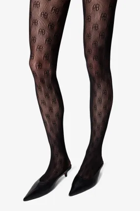 Anine Bing - Josephine Tights in Black Monogram