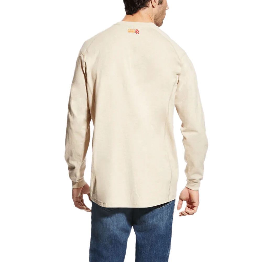 Ariat Flame Resistant Henley Top Sand Long Sleeve Work Shirt