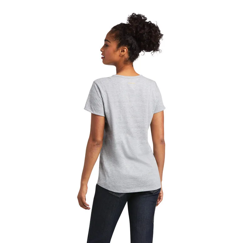 Ariat® Ladies Rebar Henley Short Sleeve Heather Grey T-Shirt 10039661