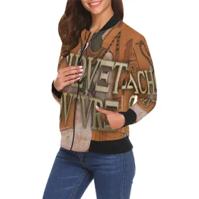 AUSAR All Over Print Bomber Jacket for Women