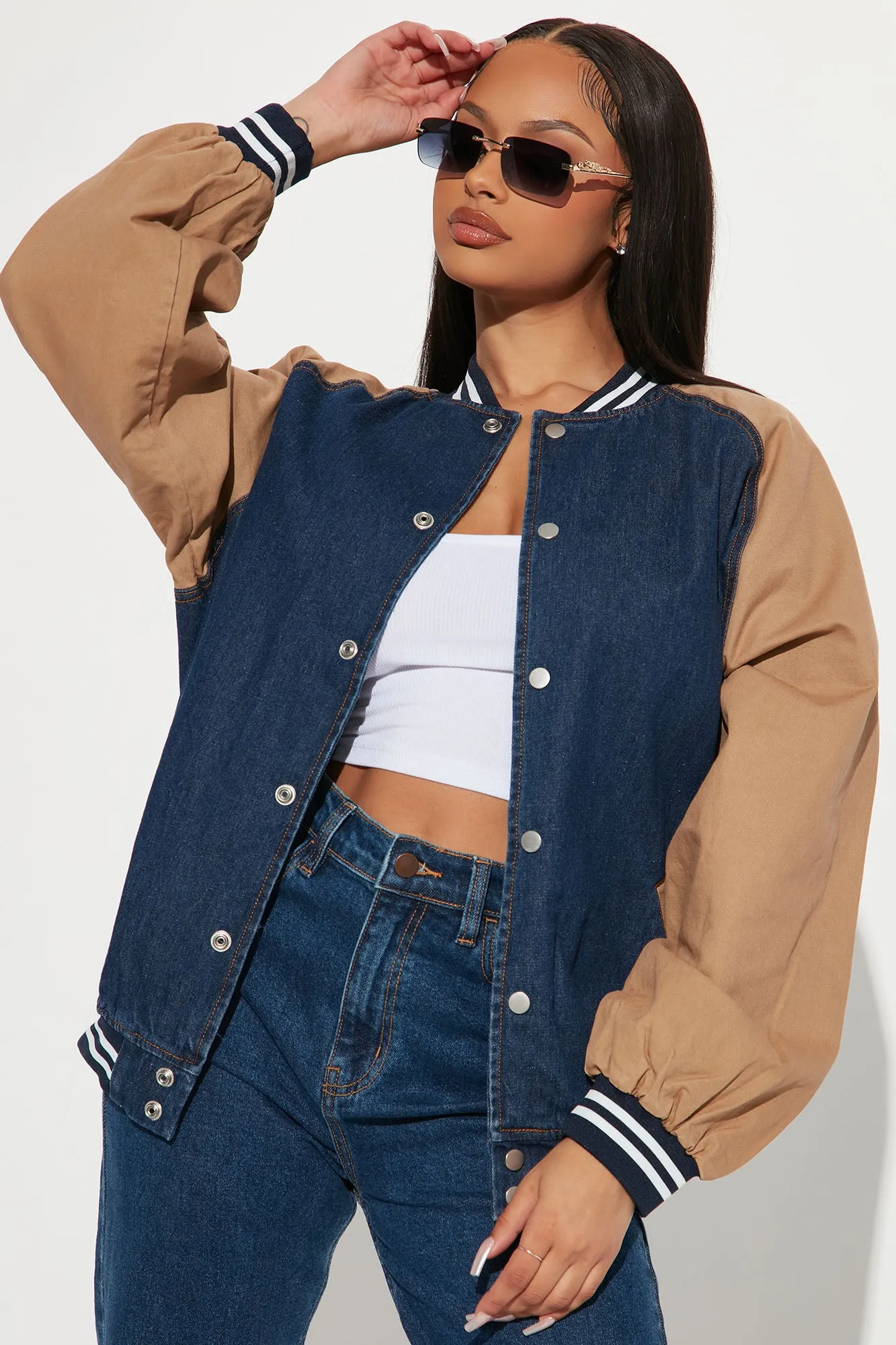 Back In Style Bomber Jacket - Denim