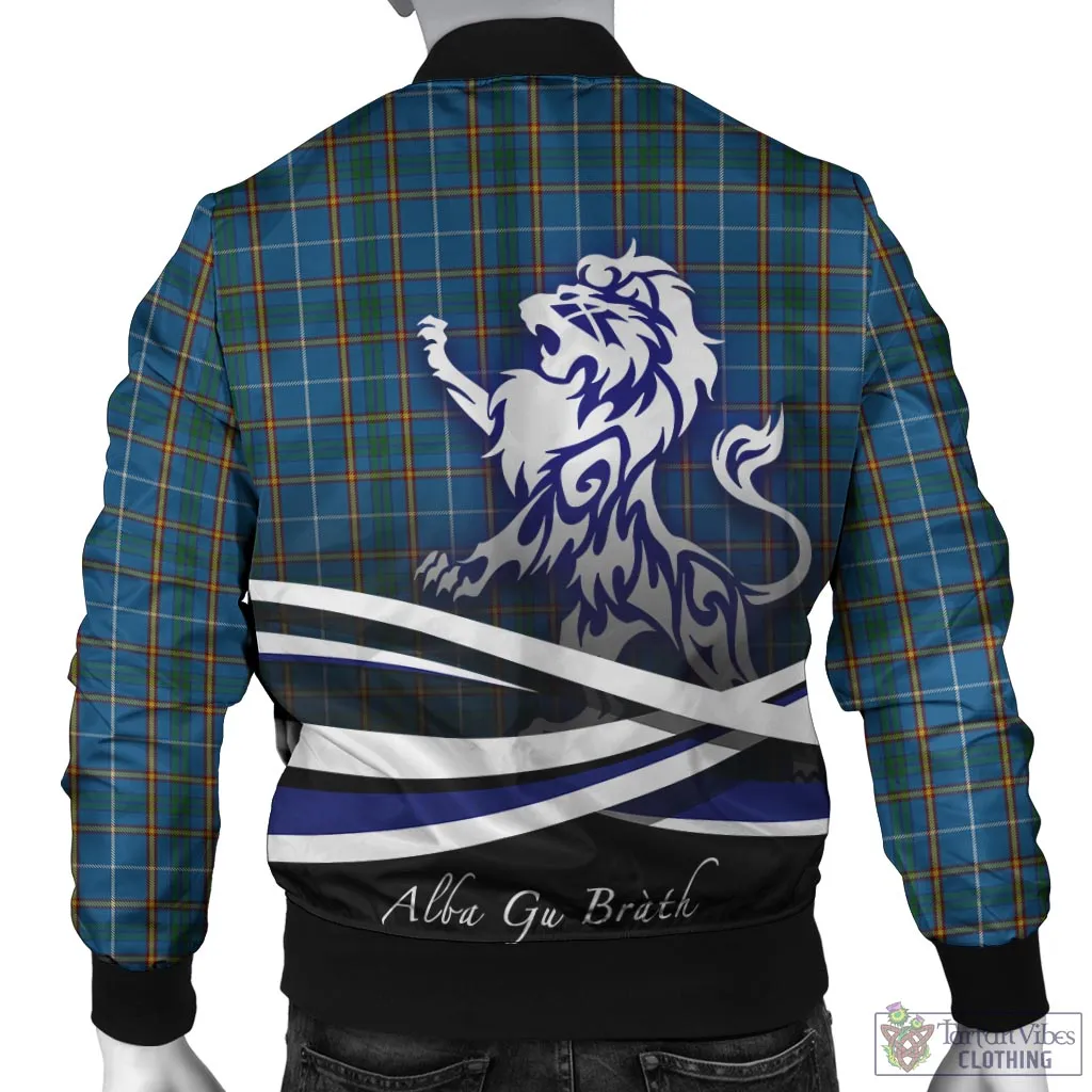 Bain Tartan Bomber Jacket with Alba Gu Brath Regal Lion Emblem