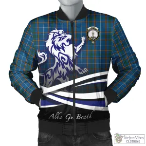 Bain Tartan Bomber Jacket with Alba Gu Brath Regal Lion Emblem