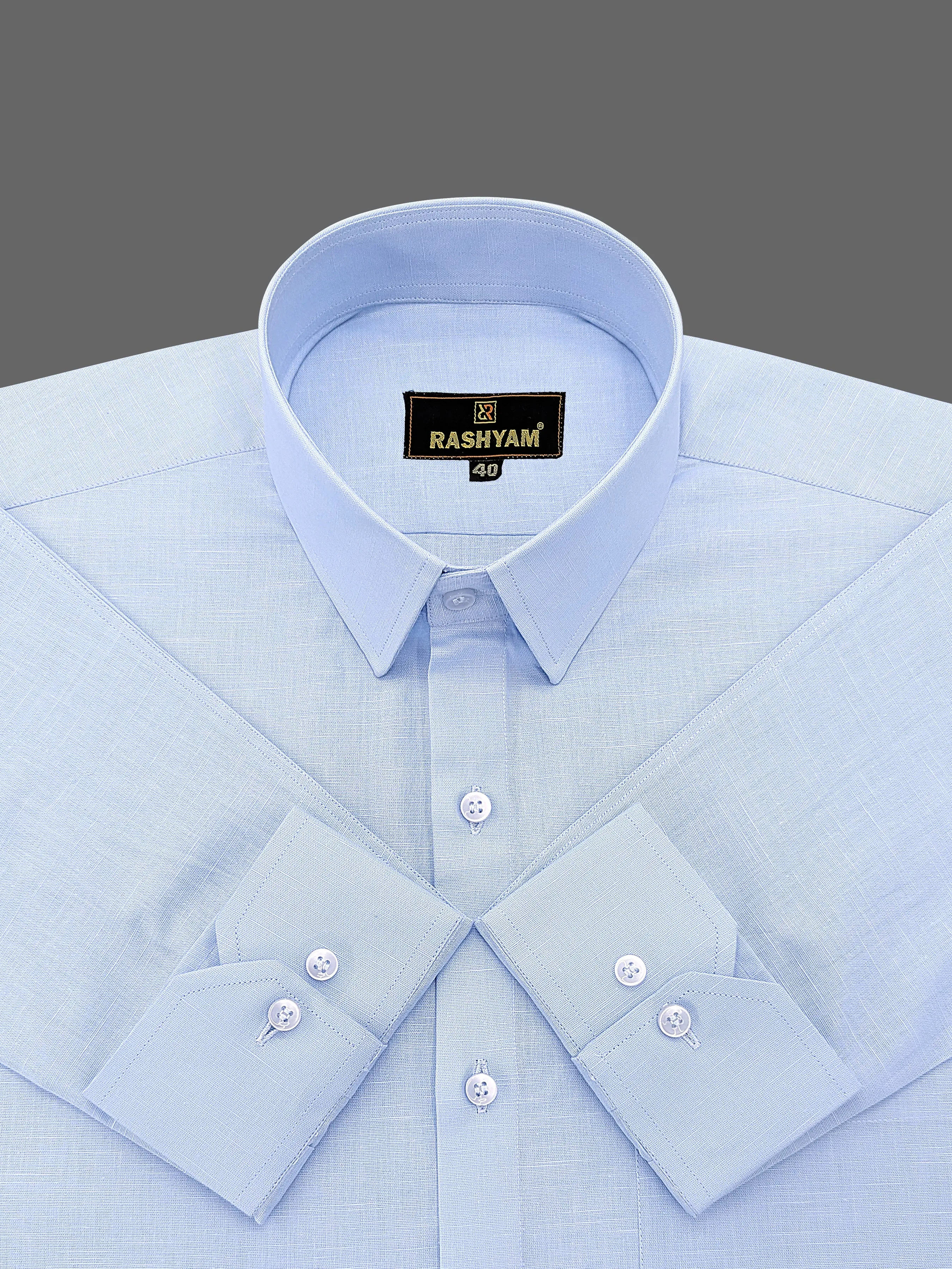 Barboni Sky Blue Luxurious Italian Linen Shirt