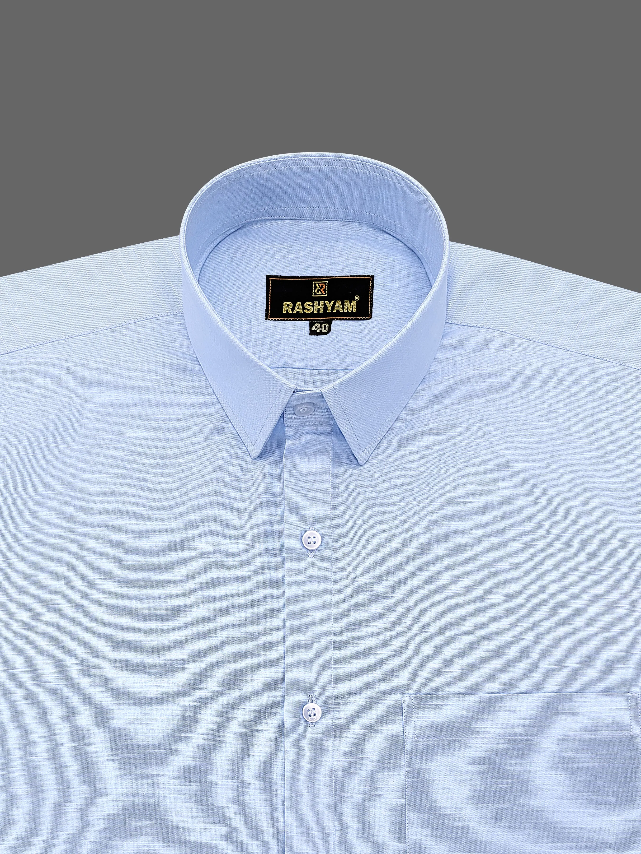 Barboni Sky Blue Luxurious Italian Linen Shirt