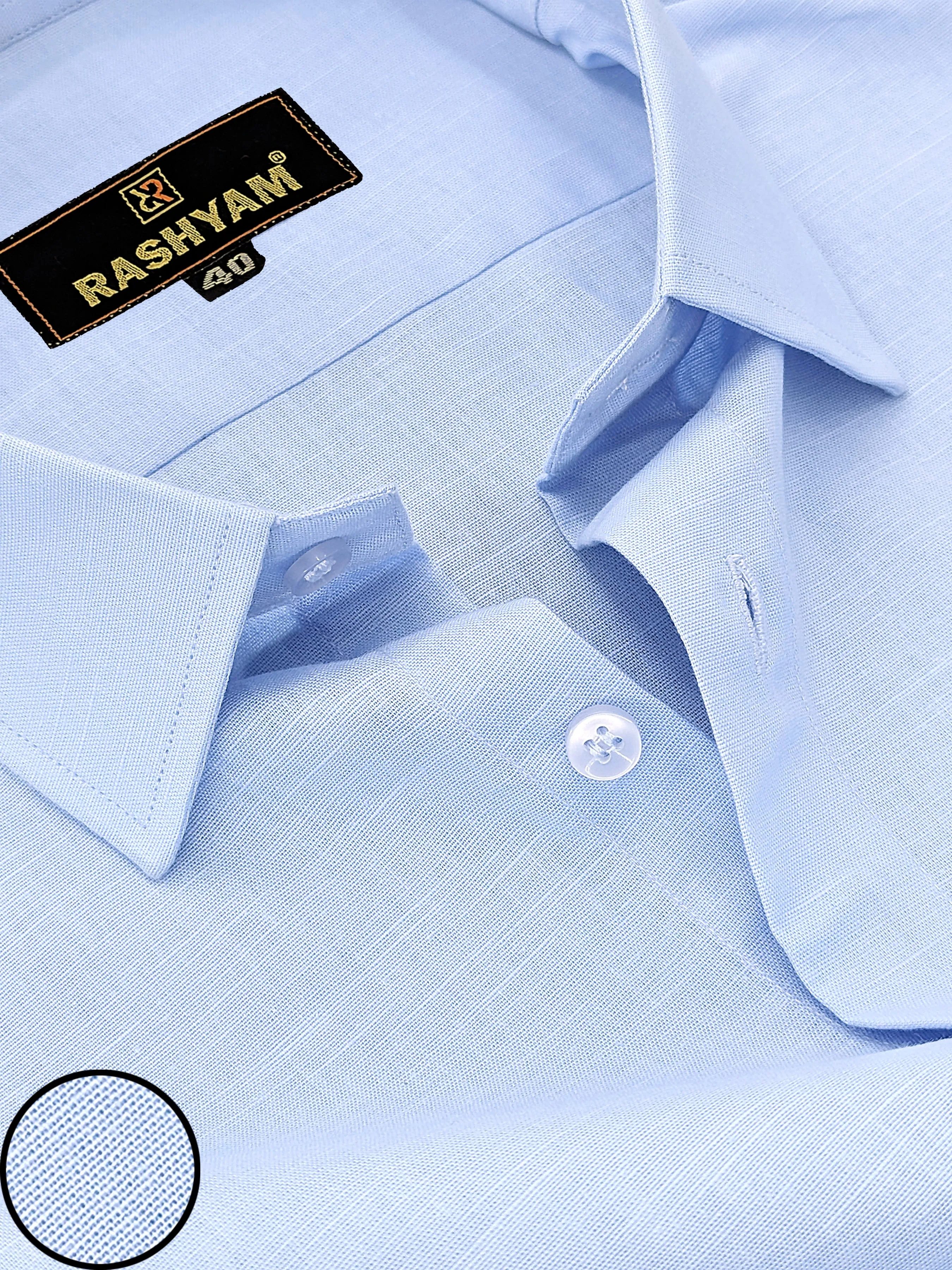 Barboni Sky Blue Luxurious Italian Linen Shirt