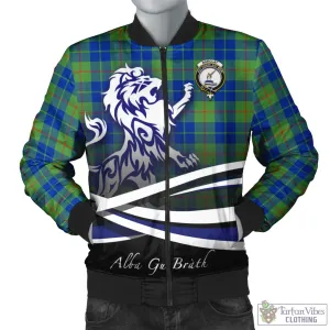 Barclay Hunting Ancient Tartan Bomber Jacket with Alba Gu Brath Regal Lion Emblem