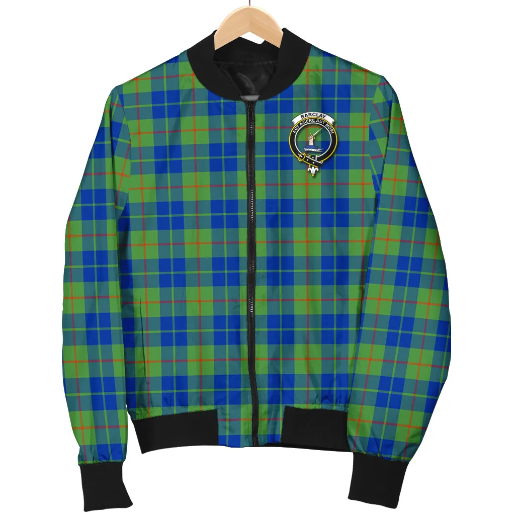 Barclay Hunting Ancient Tartan Bomber Jacket with Family Crest