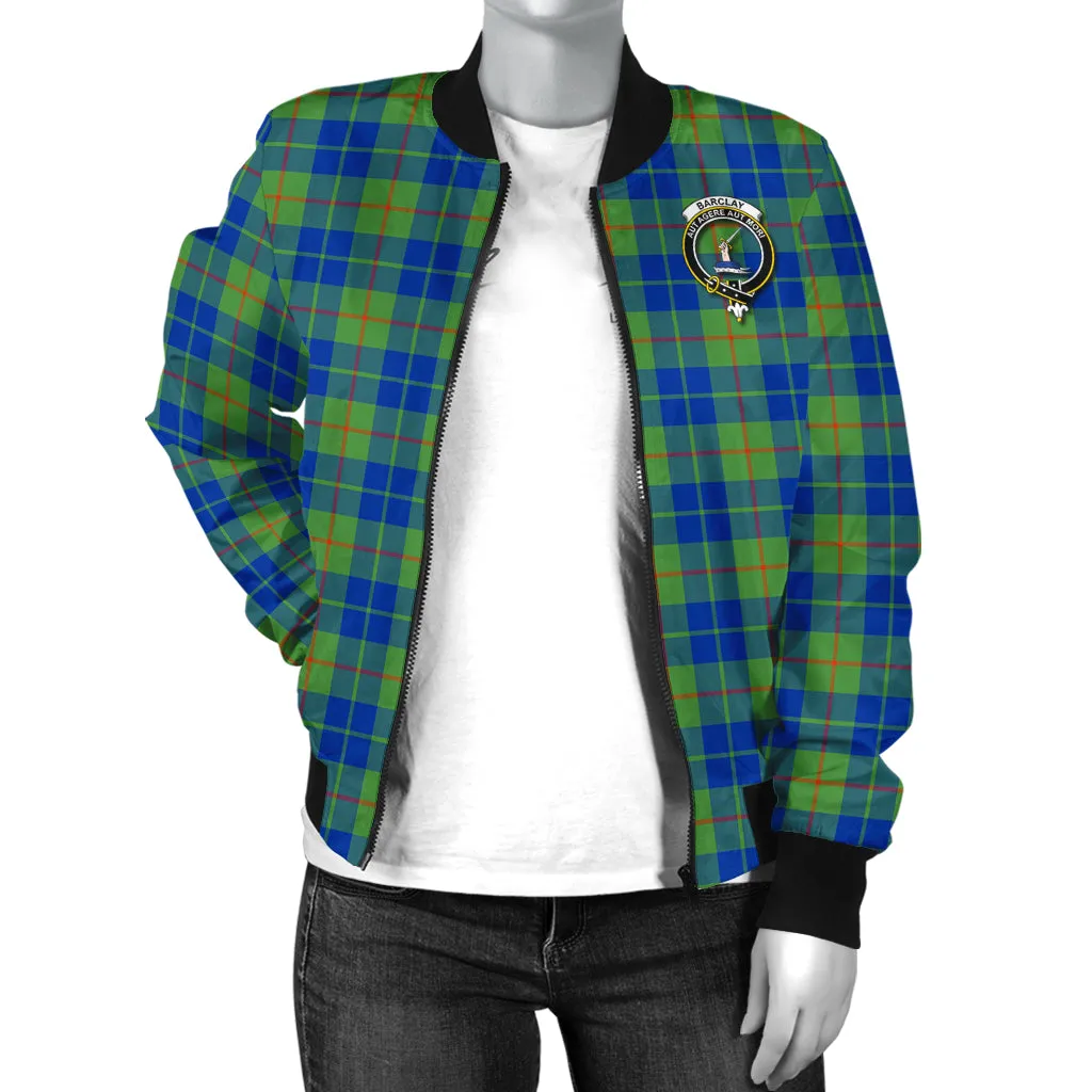 Barclay Hunting Ancient Tartan Bomber Jacket with Family Crest