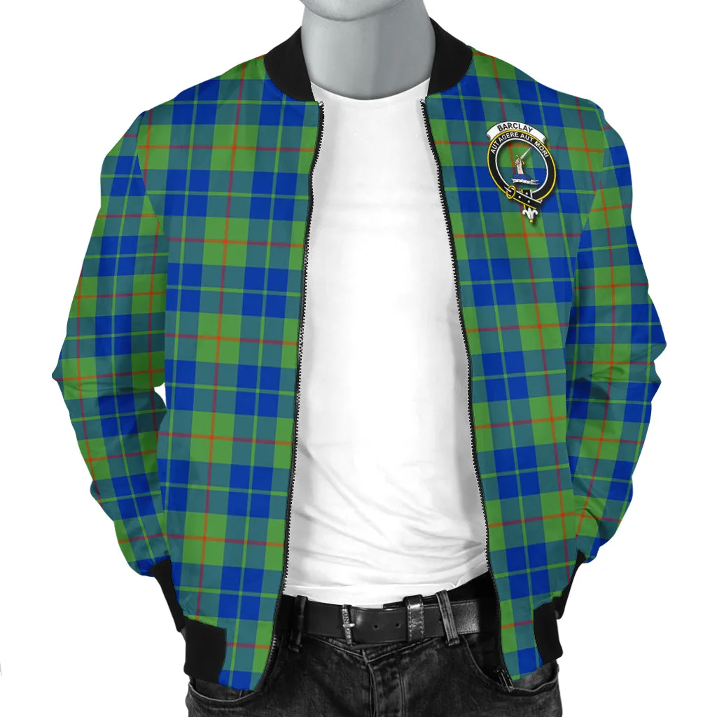 Barclay Hunting Ancient Tartan Bomber Jacket with Family Crest