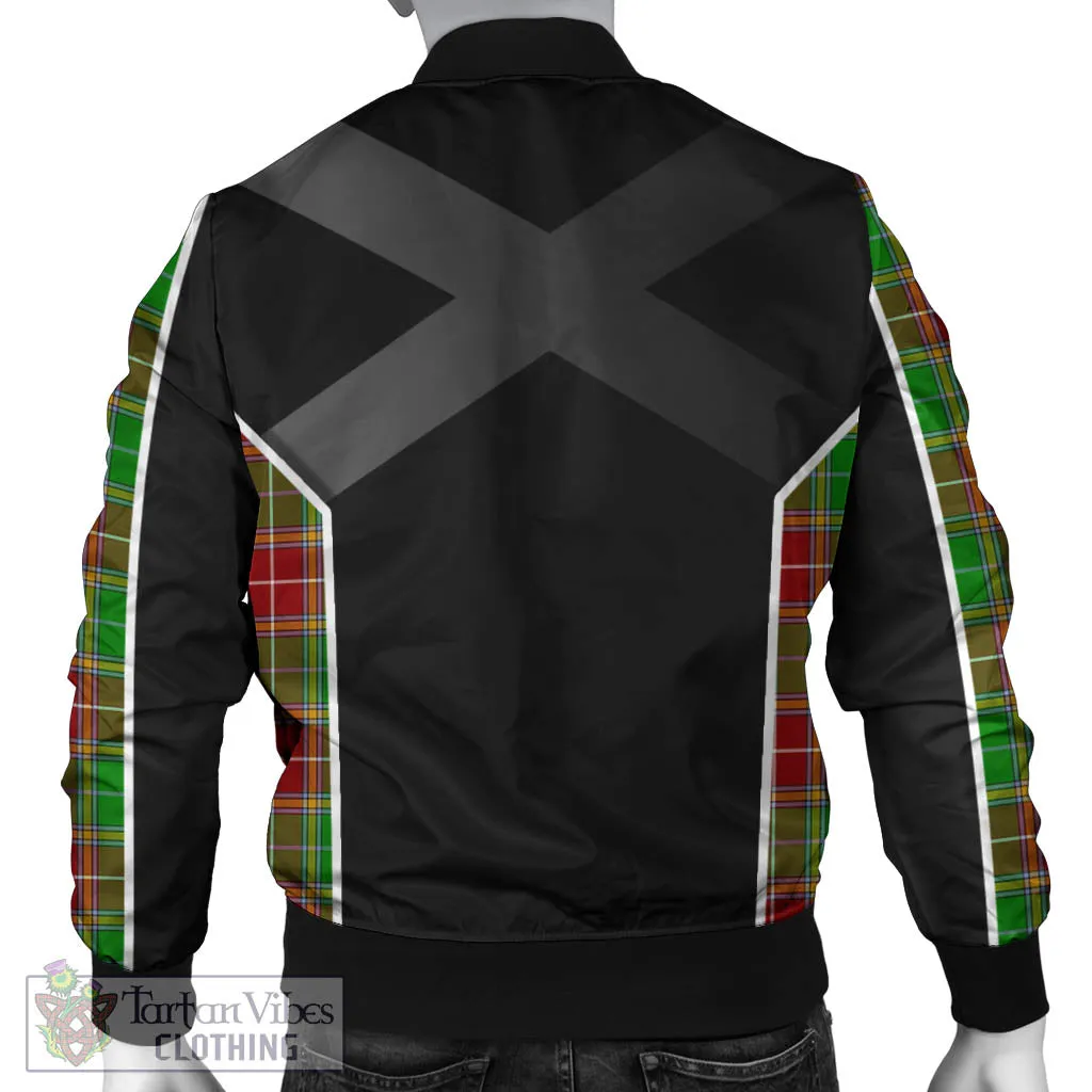 Baxter Modern Tartan Bomber Jacket with Family Crest and Scottish Thistle Vibes Sport Style