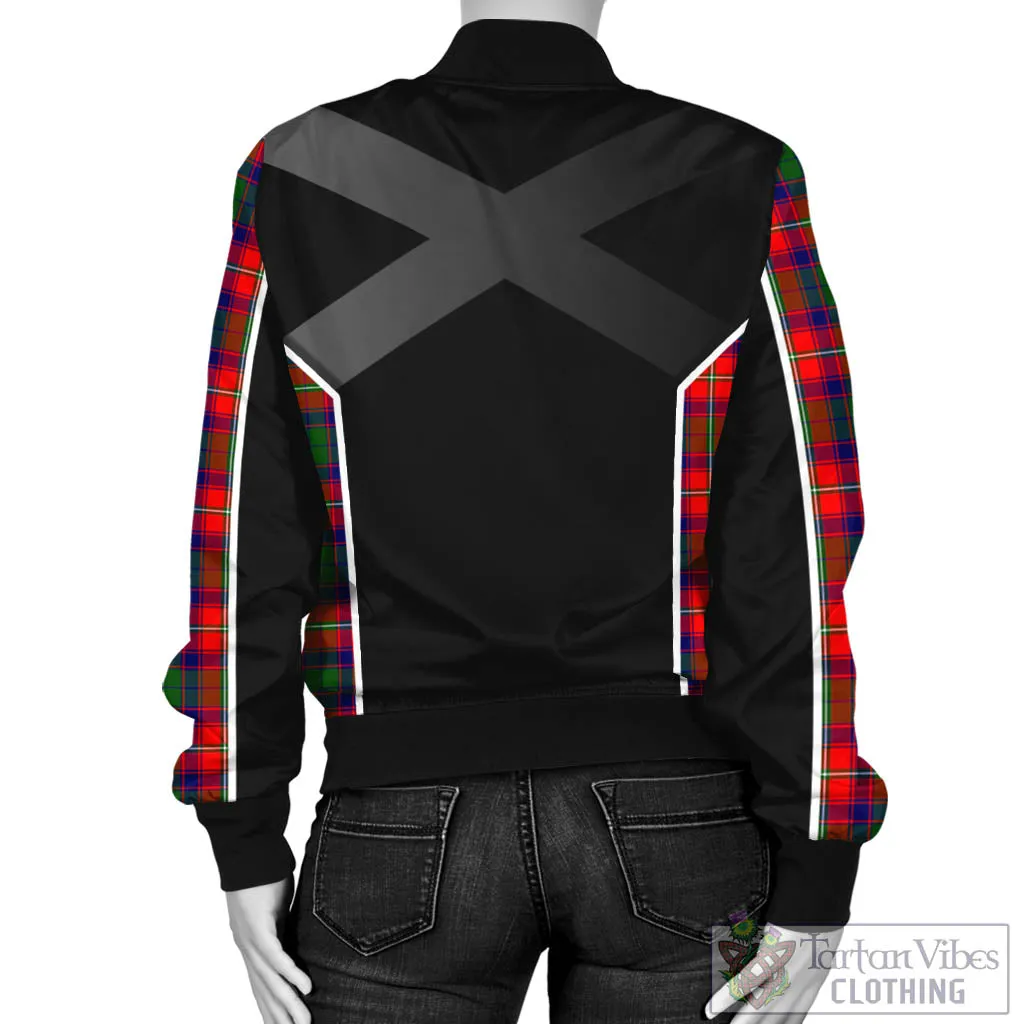 Belshes Tartan Bomber Jacket with Family Crest and Scottish Thistle Vibes Sport Style