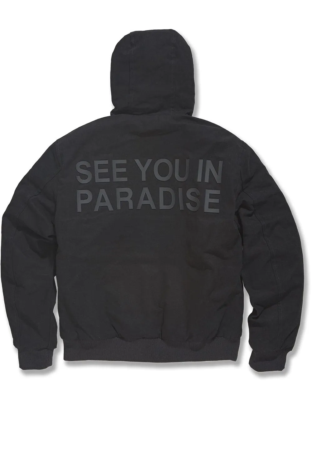 Big Men's See You In Paradise Hooded Work Jacket (Black)